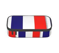 YANYU French Flag Print Convenience Pencil Case 8.3 x 2 x 3.7 Inch Style for Pens Pencils Small Items, Black, One Size, Black, One size
