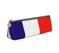 YANYU French flag Print Functional Pencil Case Large Capacity 8.3 x 2.2 x 2.4In Triangle Pouch with Zipper, White, One Size