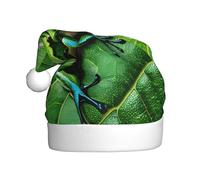 YANYU Frog Leaves Print Adult Christmas Hat Santa Hats For Xmas Party For Christmas Costume And Decorations