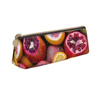YANYU Fruit Picture Print Functional Pencil Case Large Capacity 8.3 x 2.2 x 2.4In Triangle Pouch with Zipper, White, One Size