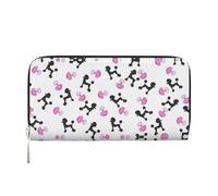 YANYU girly pink perfume bottle and poodle Print Leather Hand Wallet Clutch for Women Casual and Travel Use All Occasions Wallet, Black, One Size, Art