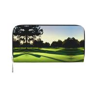 YANYU Golf Course Print Leather Hand Wallet Clutch for Women Casual and Travel Use All Occasions Wallet, Black, One Size, Art