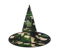 YANYU Green Army Digital Camouflage Print Carnival Unisex Costume Halloween Witch Hat For Parties Masquerades Role-Playing