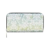 YANYU Green Sea Blue Seaweed Print Leather Hand Wallet Clutch for Women Casual and Travel Use All Occasions Wallet, Black, One Size, Art