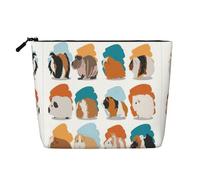 YANYU Guinea Pig Illustration Print Single-layer Makeup Bag Waterproof Travel Cosmetic Organizer Large Capacity, Black, One Size