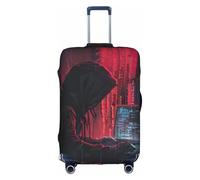 Yanyu Hacker Attack Print Universal Suitcase Cover Elastic Washable Travel Luggage Protector Adult Luggage, White, S