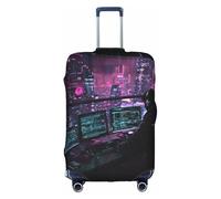 Yanyu hacker era Print Universal Suitcase Cover Elastic Washable Travel Luggage Protector Adult Luggage, White, S