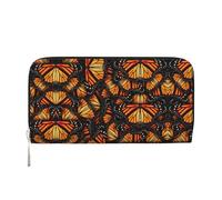 YANYU Heaps of Orange Monarch Butterflies Print Leather Hand Wallet Clutch for Women Casual and Travel Use All Occasions Wallet, Black, One Size, Art