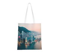YANYU Hong Kong Print Lightweight Bag Reusable Travel Bags Stylish Comfort Gym Shopping Ample Storage