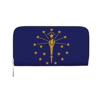YANYU Indiana State Flag Print Leather Hand Wallet Clutch for Women Casual and Travel Use All Occasions Wallet, Black, One Size, Art
