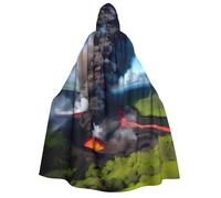 YANYU Kilauea Volcano Bloom Print Hooded Unisex Adult Cloak Halloween Christmas Carnival Theme Parties Comfortable