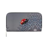 YANYU Ladybugs Pattern Infinite Speckled Print Leather Hand Wallet Clutch for Women Casual and Travel Use All Occasions Wallet, Black, One Size, Art
