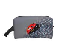 YANYU Ladybugs Pattern Infinite Speckled Print Travel Toiletry Bag Zippered Storage Bags with Handles Portable Cosmetic Organizer, White, One Size