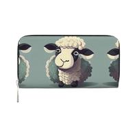 YANYU Lamb Print Leather Hand Wallet Clutch for Women Casual and Travel Use All Occasions Wallet, Black, One Size, Art