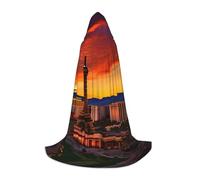 YANYU Las Vegas Sunset Print Unisex Hooded Cloak Variety Sizes For Halloween Cosplay Themed Parties Carnival