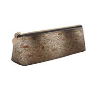 YANYU Lights hit the brick wall Print Functional Pencil Case Large Capacity 8.3 x 2.2 x 2.4In Triangle Pouch with Zipper, White, One Size