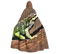 YANYU Lizard Hd Print Hooded Unisex Adult Cloak Halloween Christmas Carnival Theme Parties Comfortable