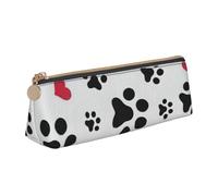 YANYU Love Cat Paw Heart Puppy Foot Print Print Functional Pencil Case Large Capacity 8.3 x 2.2 x 2.4In Triangle Pouch with Zipper