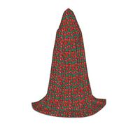 YANYU Many Strawberry Print Unisex Hooded Cloak Variety Sizes For Halloween Cosplay Themed Parties Carnival