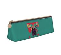 YANYU Moose Print Functional Pencil Case Large Capacity 8.3 x 2.2 x 2.4In Triangle Pouch with Zipper