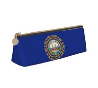 YANYU New Hampshire state flag Print Functional Pencil Case Large Capacity 8.3 x 2.2 x 2.4In Triangle Pouch with Zipper, White, One Size