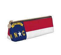YANYU North Carolina state flag Print Functional Pencil Case Large Capacity 8.3 x 2.2 x 2.4In Triangle Pouch with Zipper, White, One Size