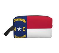 YANYU North Carolina State Flag Print Travel Toiletry Bag Zipper Storage Bags with Handle Portable Cosmetic Organizer, White, One Size, White, One Size, white( ), One Size