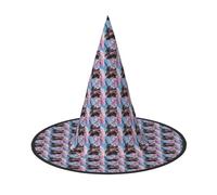 YANYU Oil Painting Paris Eiffel Tower Print Carnival Unisex Costume Halloween Witch Hat For Parties Masquerades Role-Playing