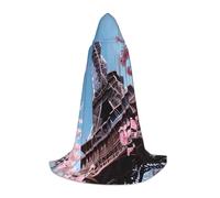 YANYU Oil Painting Paris Eiffel Tower Print Unisex Hooded Cloak Variety Sizes For Halloween Cosplay Themed Parties Carnival
