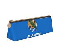 YANYU Oklahoma State Flag Print Functional Pencil Case Large Capacity 8.3 x 2.2 x 2.4In Triangle Pouch with Zipper, White, One Size