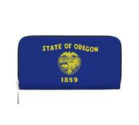 YANYU Oregon State Flag Print Leather Hand Wallet Clutch for Women Casual and Travel Use All Occasions Wallet, Black, One Size, Art