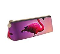 YANYU Pink Flamingo pattern Print Functional Pencil Case Large Capacity 8.3 x 2.2 x 2.4In Triangle Pouch with Zipper