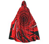 YANYU Red Flower Vortex Spiral Print Hooded Unisex Adult Cloak Halloween Christmas Carnival Theme Parties Comfortable