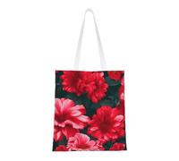 YANYU Red Pink Flowers Print Lightweight Bag Reusable Travel Bags Stylish Comfort Gym Shopping Ample Storage