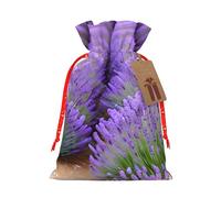 YANYU Romantic Lavender Print Christmas String Gift Bag Christmas Gift Bag Decoration Bags Christmas Party
