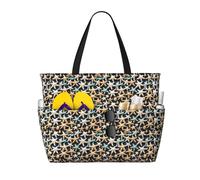 YANYU Seashell Starfish Print Functional Beach Bag Fashionable Summer Bags Reusable Picnic Gym Camping Holidays