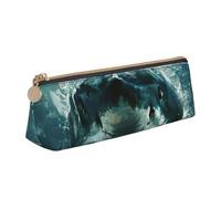 YANYU Shark cum Print Functional Pencil Case Large Capacity 8.3 x 2.2 x 2.4In Triangle Pouch with Zipper