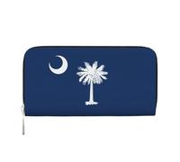 YANYU South Carolina Flag Printed Leather Wallet for Women Casual Travel All Occasions Black One Size Art, Black, One Size, Art