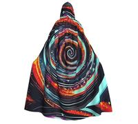YANYU Space Spiral Cosmic Print Hooded Unisex Adult Cloak Halloween Christmas Carnival Theme Parties Comfortable
