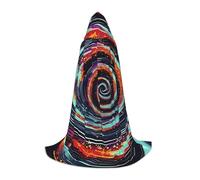 YANYU Space Spiral Cosmic Print Unisex Hooded Cloak Variety Sizes For Halloween Cosplay Themed Parties Carnival, Black, S