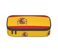 YANYU Spanish flag Print Convenience Pencil Case 8.3 x 2 x 3.7 Inches style for Pens Pencils Small Items, Black, One Size