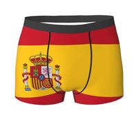 YANYU Spanish flag Print Stylish Men Briefs Breathable Stretch Lightweight Comfortable for All Day Wear, Black, S
