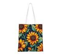 YANYU Spring Sunflowers Retro Flowers Print Lightweight Bag Reusable Travel Bags Stylish Comfort Gym Shopping Ample Storage