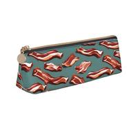 YANYU Streaky Bacon Pattern Print Functional Pencil Case Large Capacity 8.3 x 2.2 x 2.4In Triangle Pouch with Zipper