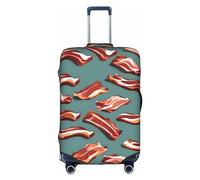 Yanyu Streaky Bacon Pattern Print Universal Suitcase Cover Elastic Washable Travel Luggage Protector Adult Luggage, White, S
