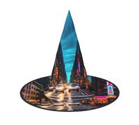 YANYU Streets Of New York City Print Carnival Unisex Costume Halloween Witch Hat For Parties Masquerades Role-Playing