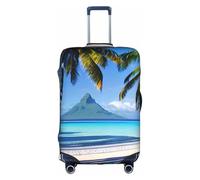Yanyu Tahiti Beaches Print Universal Suitcase Cover Elastic Washable Travel Luggage Protector Adult Luggage, White, S