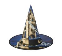 YANYU Tower Bridge In London Print Carnival Unisex Costume Halloween Witch Hat For Parties Masquerades Role-Playing