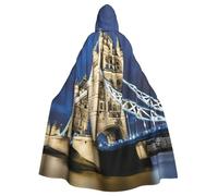 YANYU Tower Bridge In London Print Unisex Adult Halloween Hooded Cloak Full Length Cloaks With Vibrant For Cosplay
