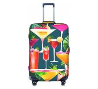 Yanyu Tropical Cocktail Print Universal Suitcase Cover Elastic Washable Travel Luggage Protector Adult Luggage, White, M
